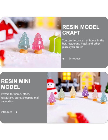 32 Mini Árboles de Navidad Luminiscentes JECOMPRIS Resina