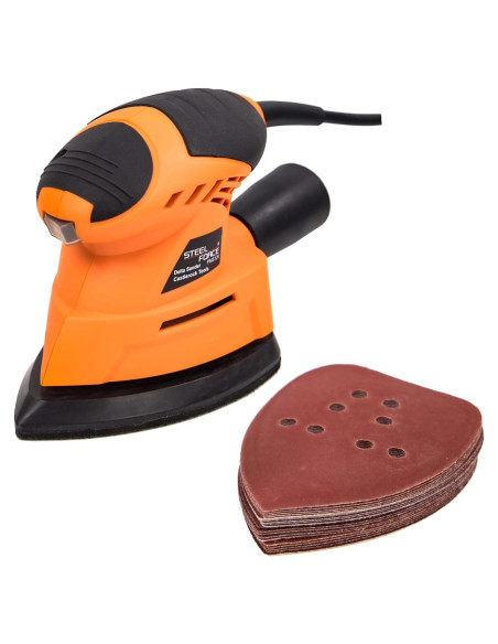 Lijadora Detalle Steel Force PMS120 12000 OPM con 20 Pzs Lija