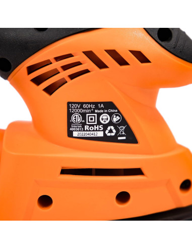 Lijadora Detalle Steel Force PMS120 12000 OPM con 20 Pzs Lija