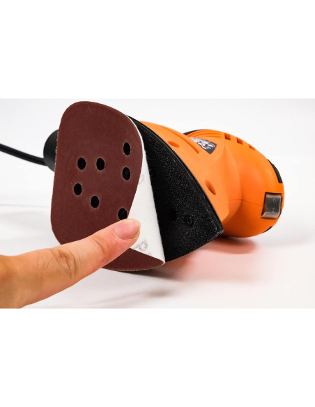 Lijadora Detalle Steel Force PMS120 12000 OPM con 20 Pzs Lija