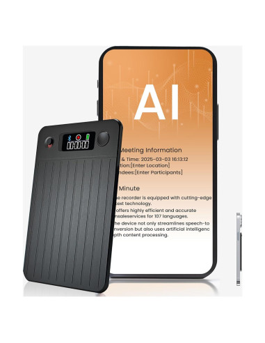 Grabadora de Voz AI Boyuevi 64GB, Transcripción y Traducción
