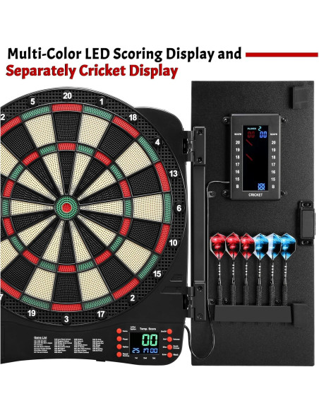 Gabinete de Dardos Electrónicos Haoteey con Marcador LED 40 Juegos