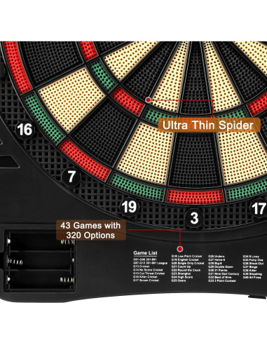 Gabinete de Dardos Electrónicos Haoteey con Marcador LED 40 Juegos