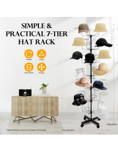 Soporte de Sombreros Giratorio Goudergo 7 Niveles Negro 2