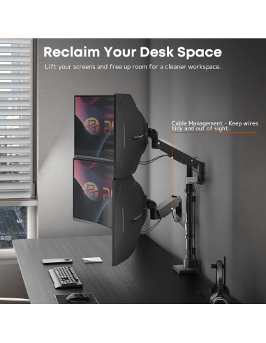 Soporte Doble para Monitor PUTORSEN Negro 17-57" Ajustable