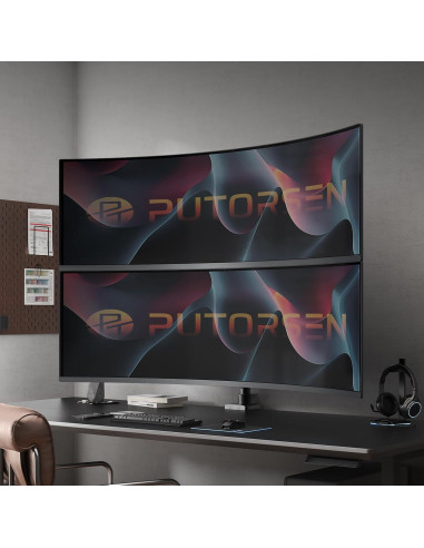 Soporte Doble para Monitor PUTORSEN Negro 17-57" Ajustable