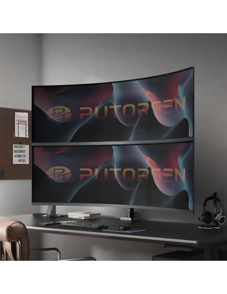 Soporte Doble para Monitor PUTORSEN Negro 17-57" Ajustable