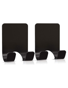 Soporte de Afeitar de Pared VIS'V, 2 Ganchos Adhesivos Negro