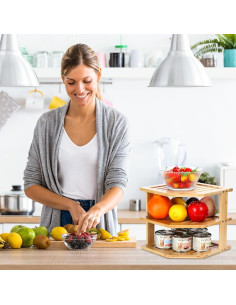 Organizador de Esquina de Bambú ZHESONOM 3 Niveles 24.9 cm 2