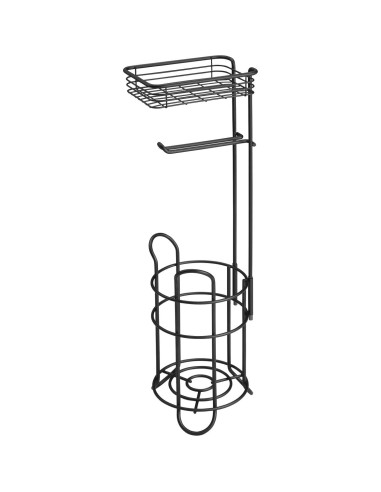 Soporte de Papel Higiénico de Pie Libre mDesign - Negro Mate