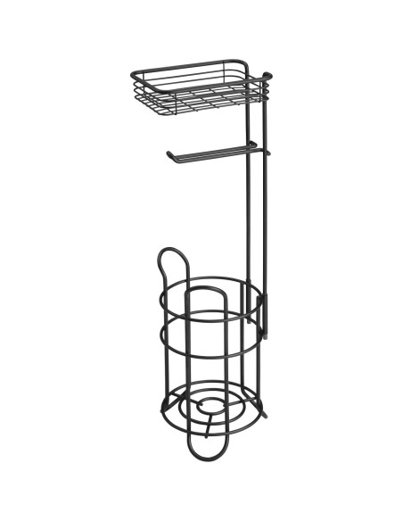 Soporte de Papel Higiénico de Pie Libre mDesign - Negro Mate