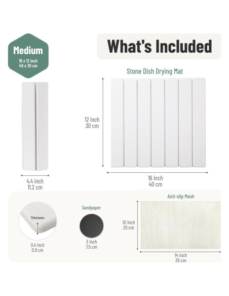 Alfombrilla de Secado de Piedra Ambrint Mediana 40.64x30.48cm