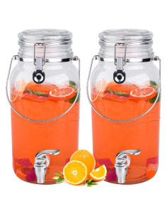 Dispensadores de Bebidas de Vidrio Eleganttime 3.78L - Paquete de 2