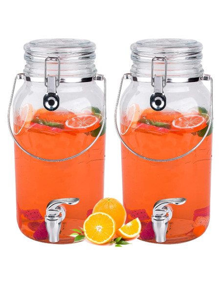 Dispensadores de Bebidas de Vidrio Eleganttime 3.78L - Paquete de 2