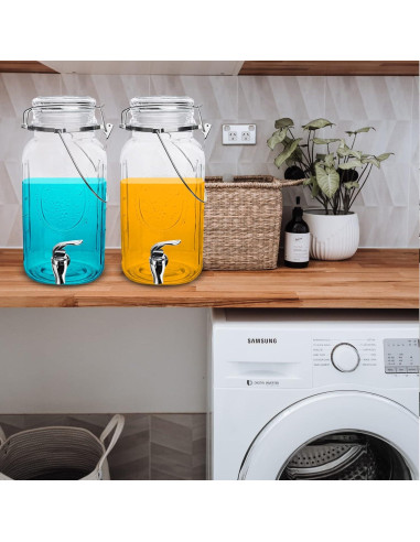Dispensadores de Bebidas de Vidrio Eleganttime 3.78L - Paquete de 2
