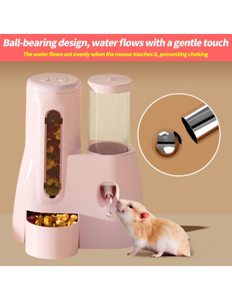 Botella y Dispensador 2-en-1 para Hámster Rosa 120ml