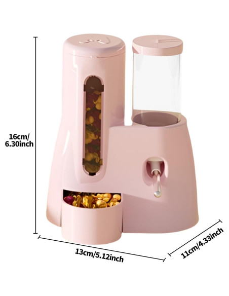 Botella y Dispensador 2-en-1 para Hámster Rosa 120ml