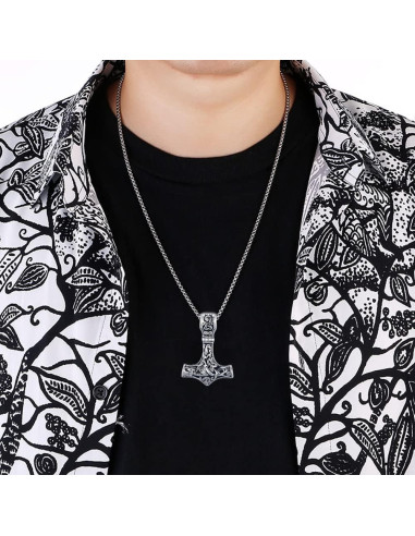 Conjunto de Collares de Martillo y Hacha Weenkeey - Plata