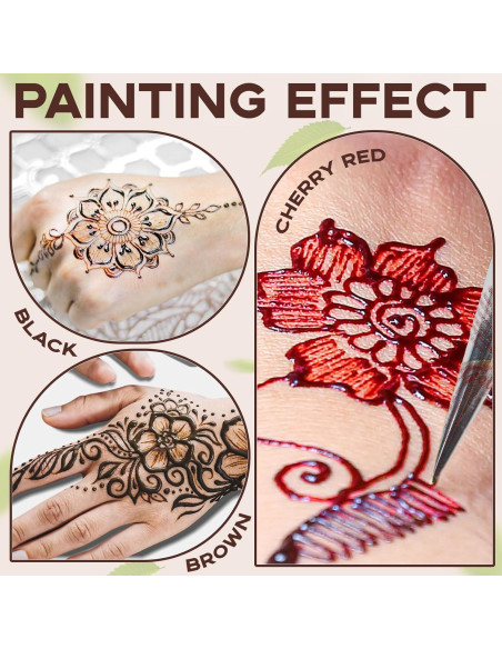 Kit de Tatuajes Temporales Pllusjoys 10 Hojas 6 Conos Colores