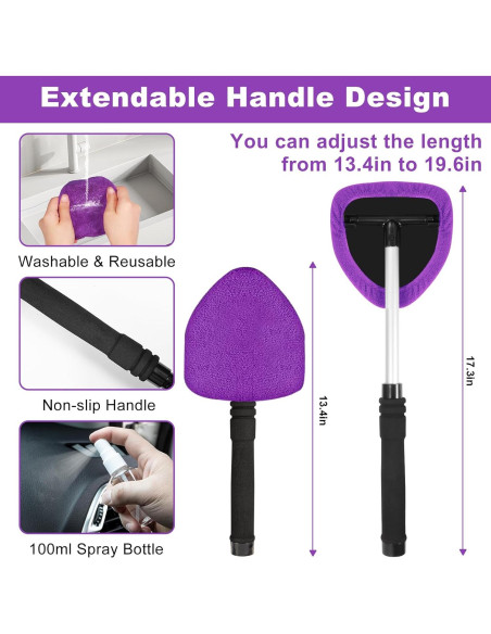 Kit de Limpieza Interior de Coche Viewsun 17 Piezas Púrpura