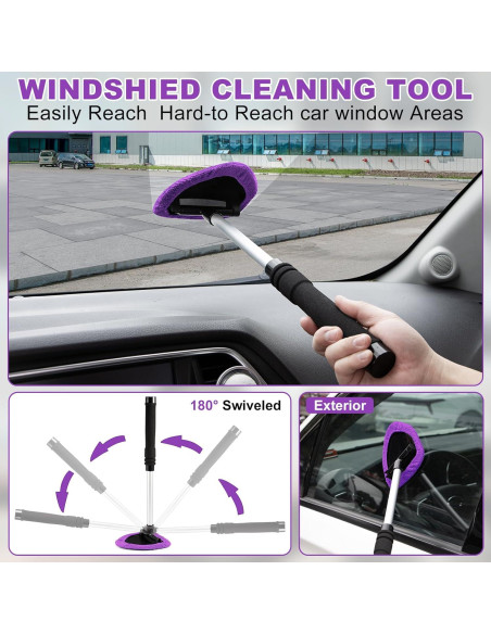 Kit de Limpieza Interior de Coche Viewsun 17 Piezas Púrpura