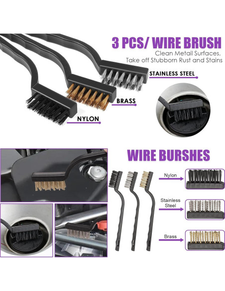 Kit de Limpieza Interior de Coche Viewsun 17 Piezas Púrpura