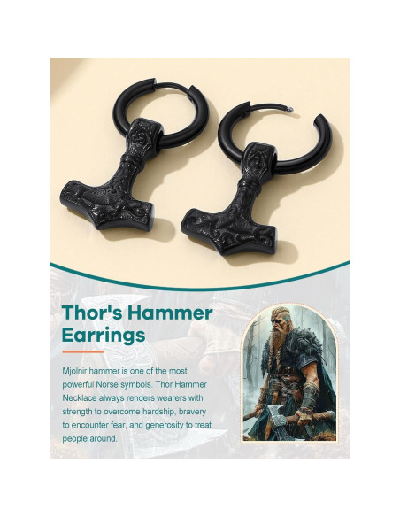 Pendientes Vikingos Masculinos Supcare Acero Inoxidable