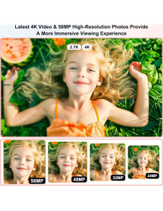 Cámara Digital Hiacinto 58MP 4K Autofocus Compacta con Zoom 16X 2