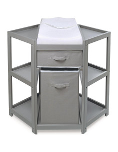 Mesa de Cambio para Bebés Badger Basket - Esquina Gris con Cesto 2