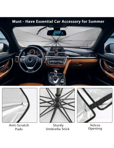 Sombrilla de Parabrisas Casuru 140x79cm Floral Bandera Americana 2