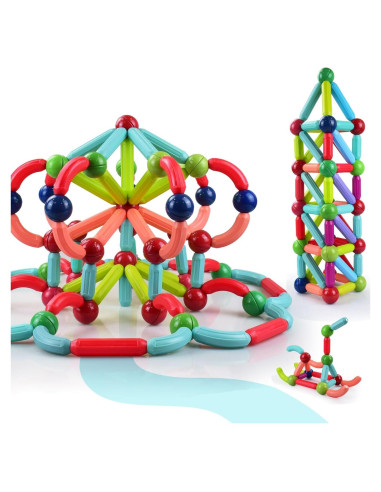 BAKAM Bloques Magnéticos 25PCS Juguetes STEM para Niños 4-8 Años