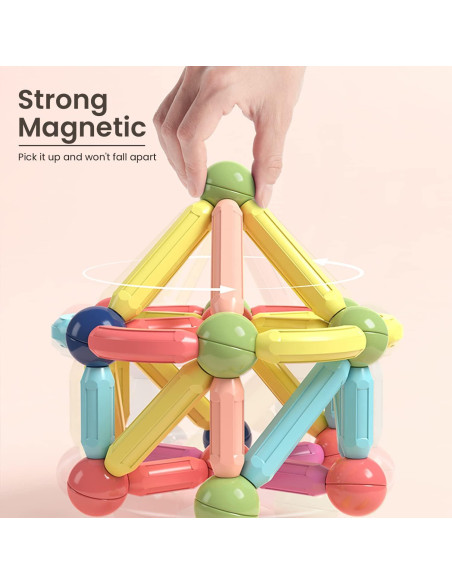 BAKAM Bloques Magnéticos 25PCS Juguetes STEM para Niños 4-8 Años