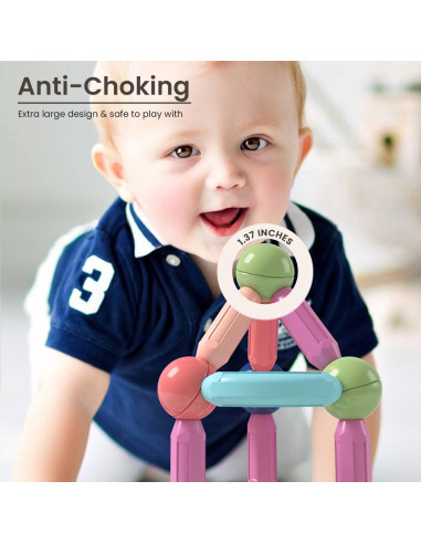 BAKAM Bloques Magnéticos 25PCS Juguetes STEM para Niños 4-8 Años