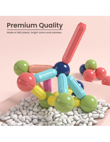 BAKAM Bloques Magnéticos 25PCS Juguetes STEM para Niños 4-8 Años