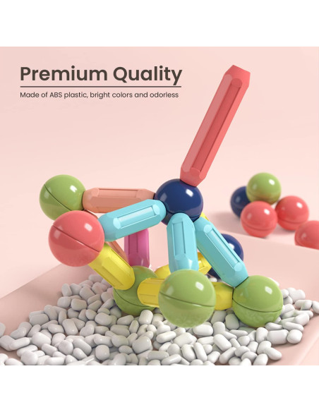 BAKAM Bloques Magnéticos 25PCS Juguetes STEM para Niños 4-8 Años