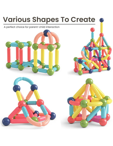 BAKAM Bloques Magnéticos 25PCS Juguetes STEM para Niños 4-8 Años