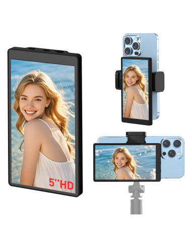 Monitor de Selfie USBERG 5" HD con Control Remoto Bluetooth