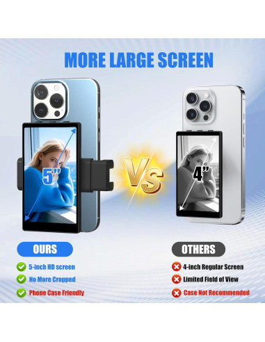 Monitor de Selfie USBERG 5" HD con Control Remoto Bluetooth