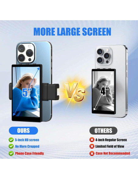 Monitor de Selfie USBERG 5" HD con Control Remoto Bluetooth