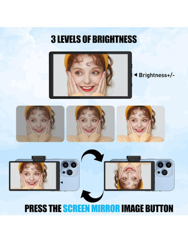 Monitor de Selfie USBERG 5" HD con Control Remoto Bluetooth