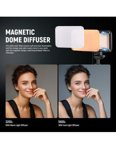 Linterna Fotográfica NEEWER Basics 10W LED RGB con Filtros