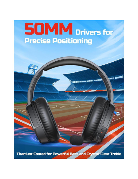 Auriculares Inalámbricos para Juegos BINNUNE BW02 7.1, 40h Batería Auriculares Inalámbricos para Juegos BINNUNE BW02 7.1, 40h Batería