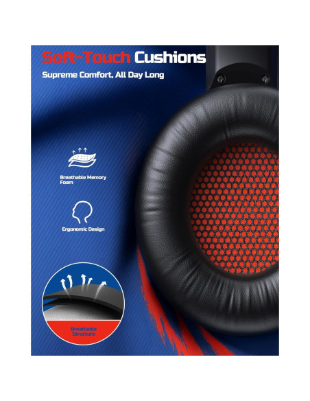 Auriculares Inalámbricos para Juegos BINNUNE BW02 7.1, 40h Batería Auriculares Inalámbricos para Juegos BINNUNE BW02 7.1, 40h Batería