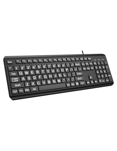 Teclado USB de Letra Grande EDJO para PC y Laptop - Ergonomía y Visibilidad