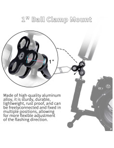 Soporte de cámara submarina LetonPower 3 agujeros 25mm 2
