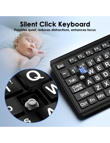 Teclado USB de Letra Grande EDJO para PC y Laptop - Ergonomía y Visibilidad