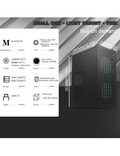 Caja de PC Micro ATX TGDGAMER H6-3000 Airflow, Negro 2