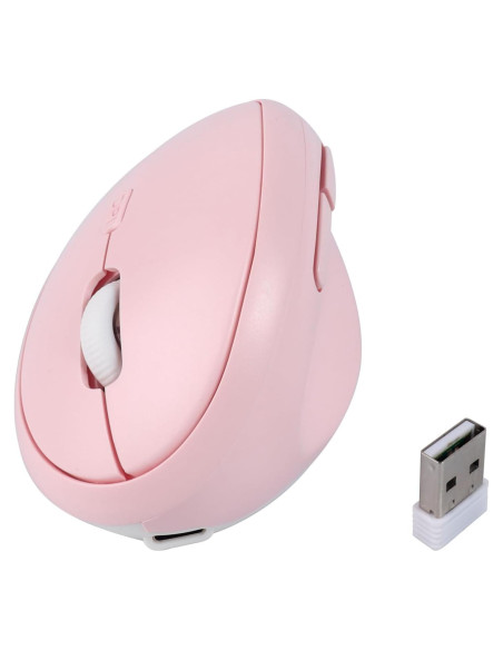 Ratón Vertical Ergonómico Inalámbrico Bluetooth Dtobhars Rosa 1600 DPI Ratón Vertical Ergonómico Inalámbrico Bluetooth Dtobhars Rosa 1600 DPI