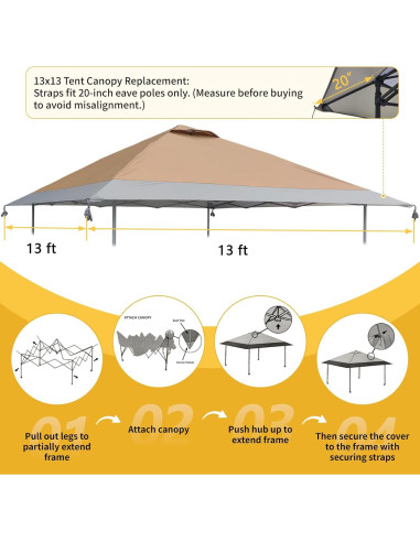 Cubierta de Reemplazo 13x13 D&ONEHOS Impermeable Oxford 300D