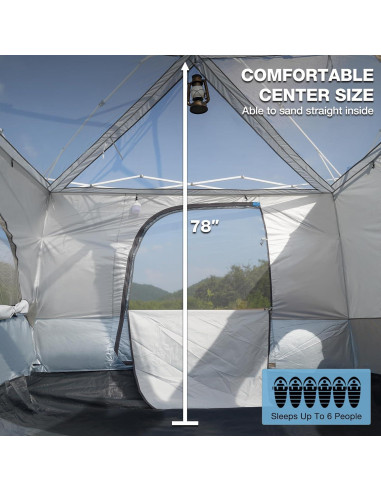 Tienda Interior de Camping REDCAMP 2.99x3.02m para 4-6 Personas